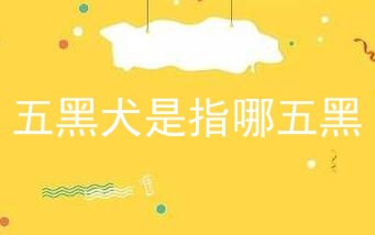 五黑犬是指哪五黑