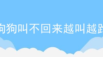 狗狗叫不回来越叫越跑