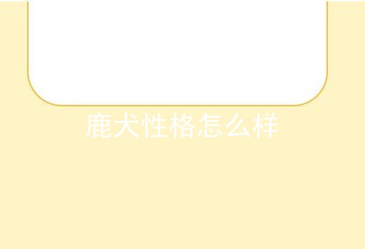 鹿犬性格怎么样