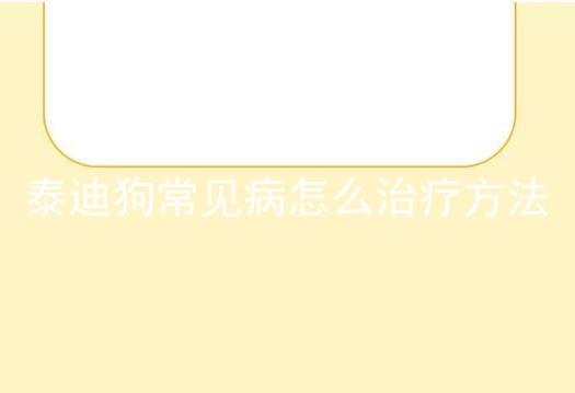 泰迪狗常见病怎么治疗方法