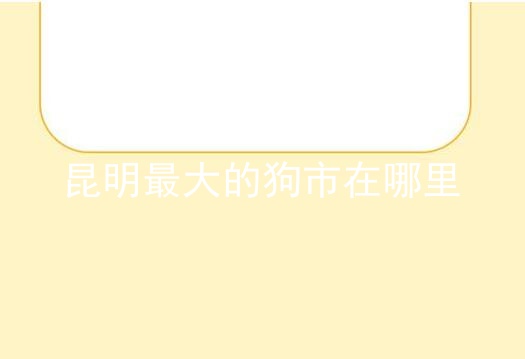 昆明最大的狗市在哪里