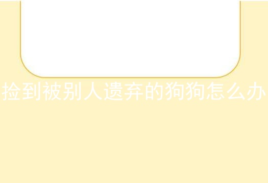 捡到被别人遗弃的狗狗怎么办