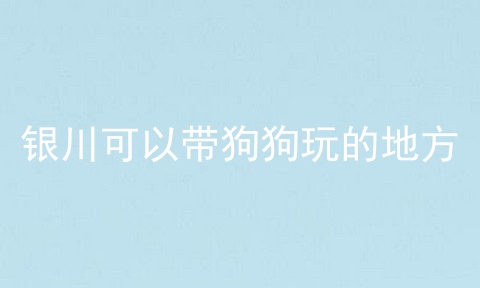 银川可以带狗狗玩的地方