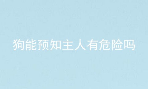狗能预知主人有危险吗