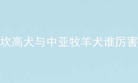 坎高犬与中亚牧羊犬谁厉害