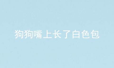 狗狗嘴上长了白色包