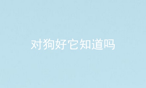 对狗好它知道吗