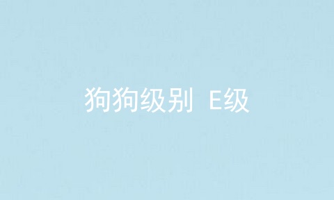 狗狗级别 E级
