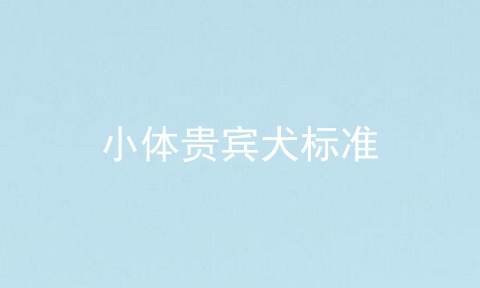 小体贵宾犬标准