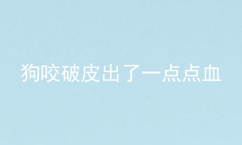 狗咬破皮出了一点点血