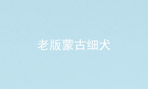 老版蒙古细犬