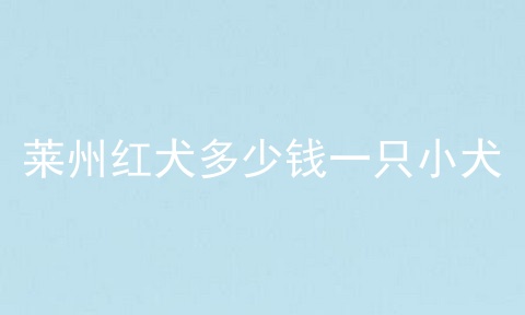 莱州红犬多少钱一只小犬