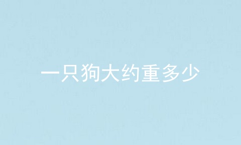 一只狗大约重多少