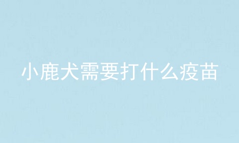 小鹿犬需要打什么疫苗