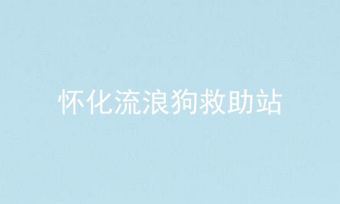 怀化流浪狗救助站