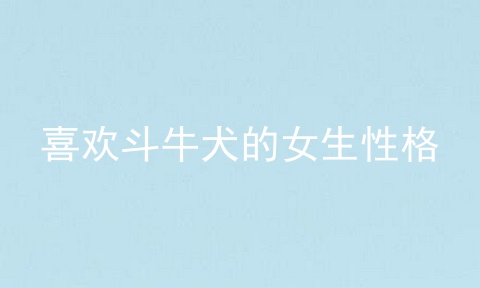 喜欢斗牛犬的女生性格