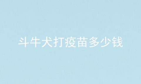 斗牛犬打疫苗多少钱