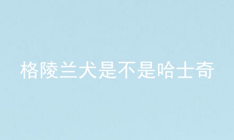 格陵兰犬是不是哈士奇