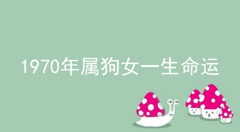 1970年属狗女一生命运