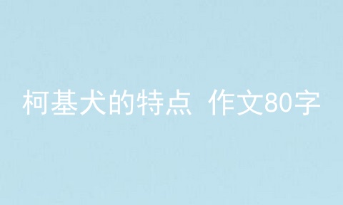 柯基犬的特点 作文80字
