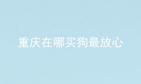 重庆在哪买狗最放心