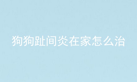 狗狗趾间炎在家怎么治
