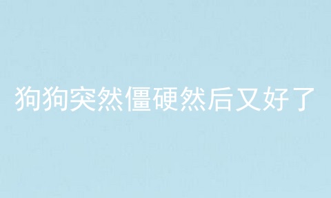 狗狗突然僵硬然后又好了