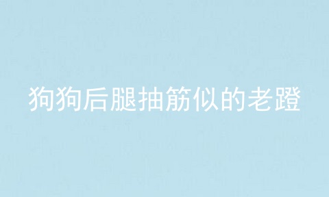 狗狗后腿抽筋似的老蹬