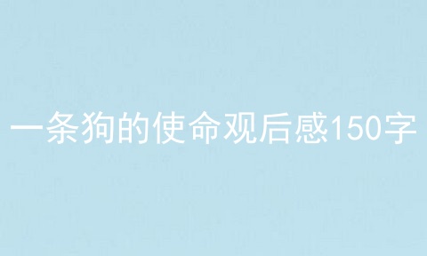 一条狗的使命观后感150字