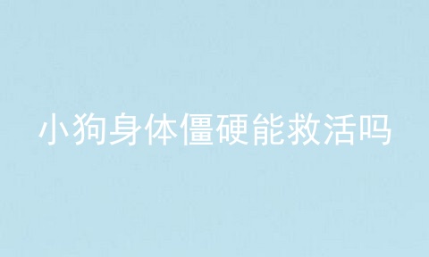 小狗身体僵硬能救活吗