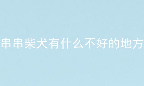 串串柴犬有什么不好的地方