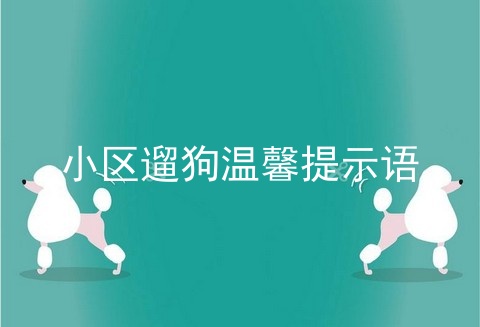 小区遛狗温馨提示语
