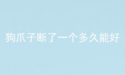 狗爪子断了一个多久能好