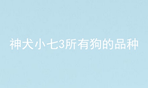 神犬小七3所有狗的品种