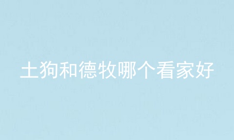 土狗和德牧哪个看家好