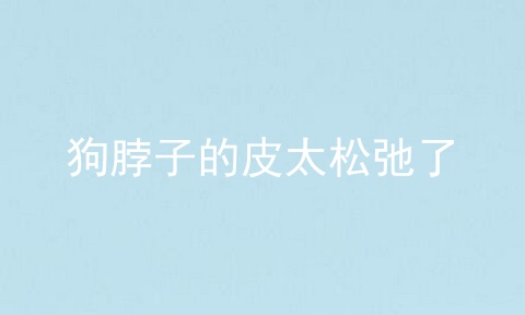 狗脖子的皮太松弛了