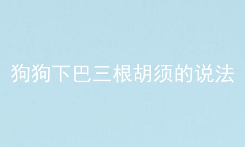 狗狗下巴三根胡须的说法