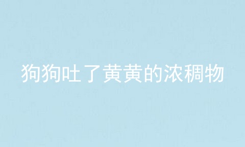 狗狗吐了黄黄的浓稠物