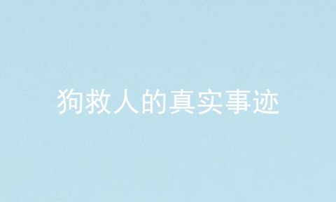 狗救人的真实事迹