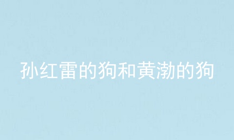 孙红雷的狗和黄渤的狗