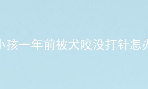 小孩一年前被犬咬没打针怎办