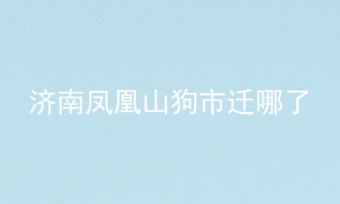 济南凤凰山狗市迁哪了
