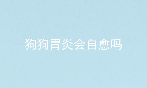 狗狗胃炎会自愈吗