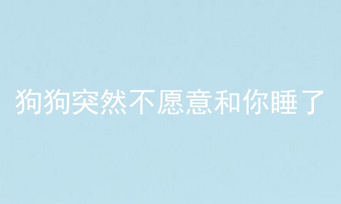 狗狗突然不愿意和你睡了