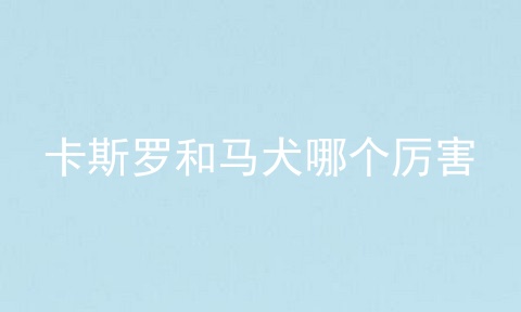 卡斯罗和马犬哪个厉害