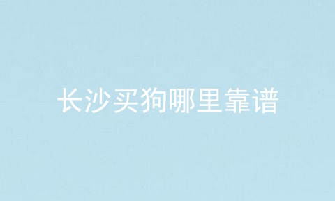 长沙买狗哪里靠谱