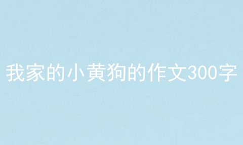 我家的小黄狗的作文300字