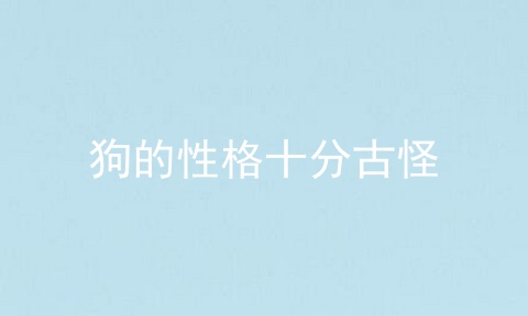 狗的性格十分古怪