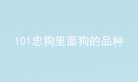 101忠狗里面狗的品种