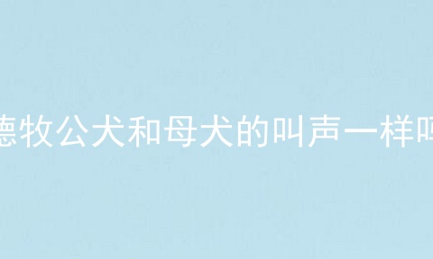 德牧公犬和母犬的叫声一样吗
